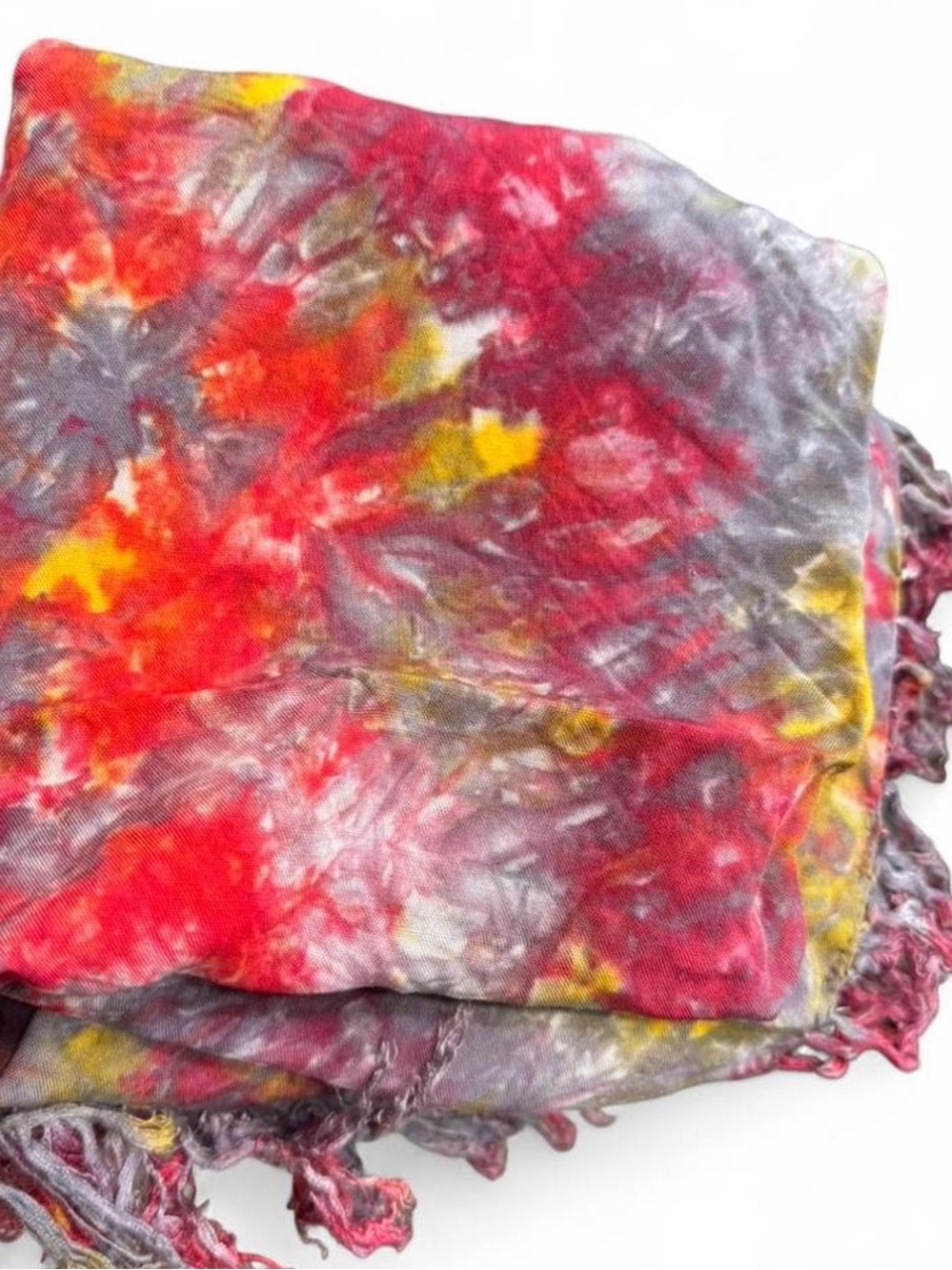 Vintage Y2K tie dye rayon wrap scarf / cover up / multiway top - Picture 7 of 8